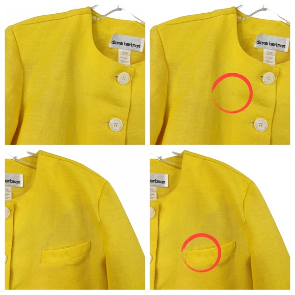 Vintage Linen Blend Cropped and Boxy Blazer Shacket by Diana Hartman Made in USA - Picture 14 of 16